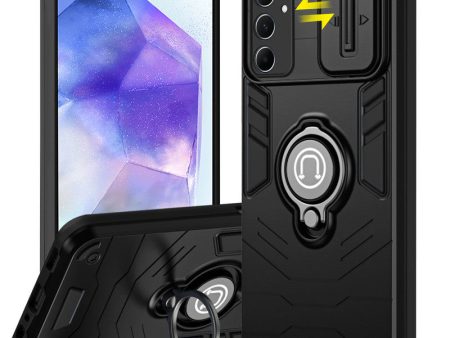 Ultra Rugged Armor Case with Rotating Ring Holder & Shutter Camera Protection Back Case For Samsung A55 5G Online Hot Sale