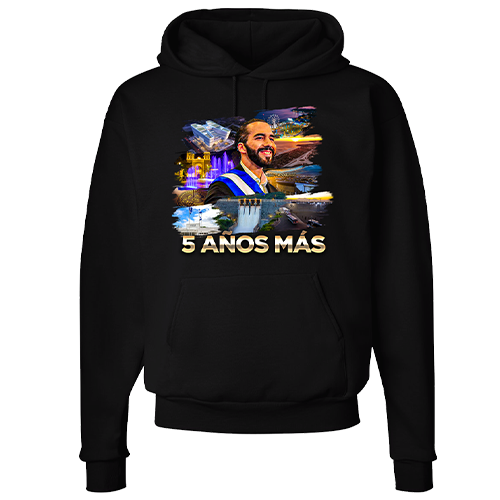 Nayib Bukele Black Hoodie “5 Años Más” El Salvador - Unisex For Sale