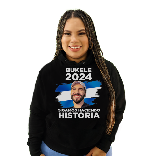 Nayib Bukele President 2024 Reelection Black Hoodie El Salvador - Unisex Supply