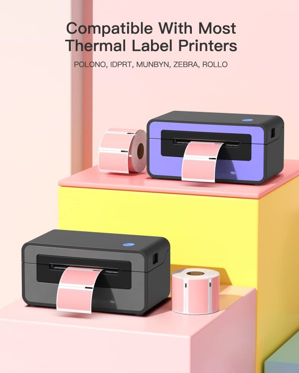 2.25”x1.25” Direct Thermal Label, Compatible with Zebra,Dymo, Rollo and More Label Printers (1000 Labels, Pink) For Cheap