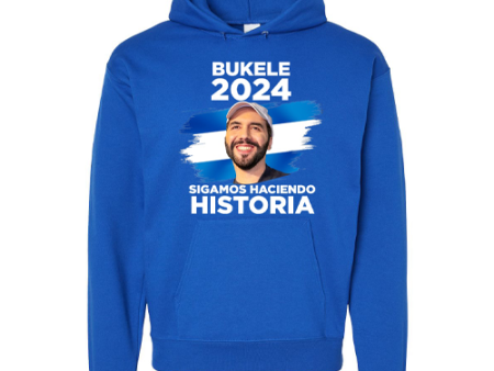 Nayib Bukele President 2024 Reelection Blue Hoodie El Salvador - Unisex Online