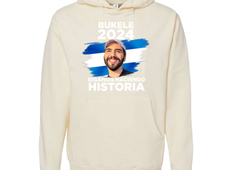 Nayib Bukele President 2024 Reelection Beige Hoodie El Salvador - Unisex For Discount