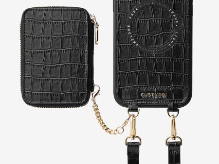 Crocodile Craft Set- Detachable Wireless Charging Crossbody Wallet Phone Case Set Discount