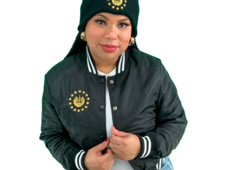 El Salvador Black Varsity Jacket Embroidery Shield - Unisex Discount