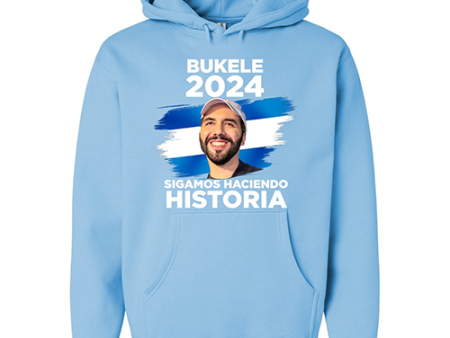 Nayib Bukele President 2024 Reelection Light Blue Hoodie El Salvador - Unisex Supply