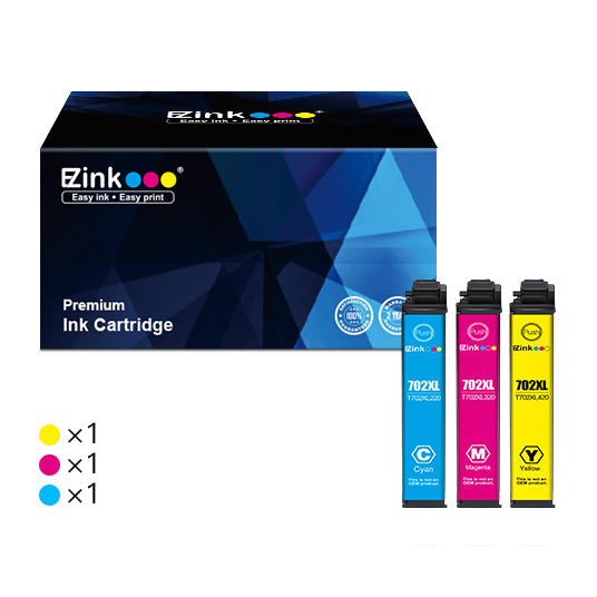 Epson 702XL T702XL Remanufactured Ink Cartridge (3 Pack) Fashion