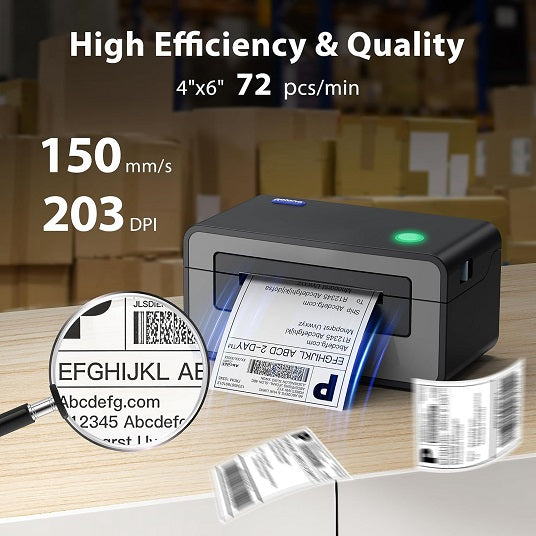 Thermal Label Printer, 4x6 Shippping Label Printer for Shipping Packages, Commercial Thermal Label Maker, Compatible with Amazon, Ebay, Etsy, Shopify, FedEx, etc, Support Windows and Mac (Gray) Online Hot Sale