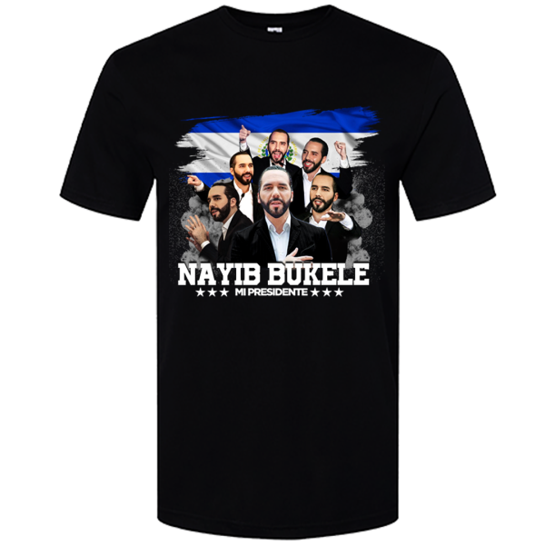 Nayib Bukele Black T-shirt  “Mi Presidente”  El Salvador For Discount