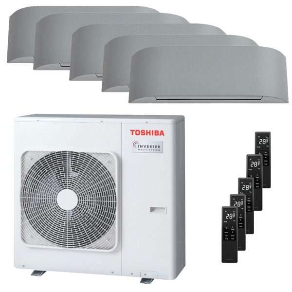 Toshiba Haori penta split air conditioner 9000+9000+12000+12000+12000 BTU inverter A++ wifi external unit 10.0 kW Fashion