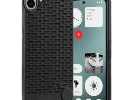 Soft Silicone Mobile Back Cover For CMF By Nothing Phone 1 with Dash Type Groove and Matte Gray Camera Ring Supply