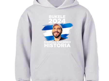 Nayib Bukele President 2024 Reelection Grey Hoodie El Salvador - Unisex For Sale