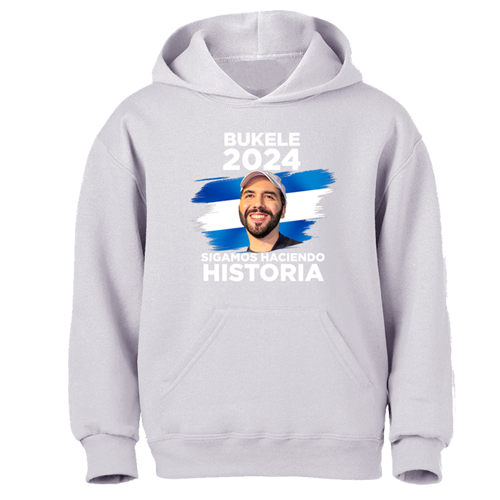 Nayib Bukele President 2024 Reelection Grey Hoodie El Salvador - Unisex For Sale