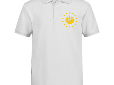 El Salvador Gold Embroidery Shield White Polo Shirt - Unisex Online