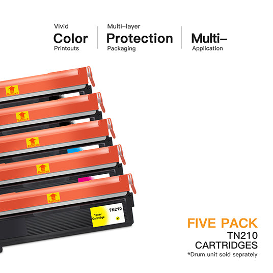 Brother TN210 TN-210 Compatible Toner Cartridge (5 Pack) Fashion