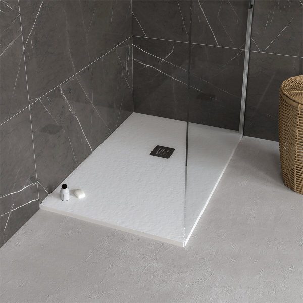 Ercos Stone Shower Tray 800x1000 Rectangular Matt White For Sale